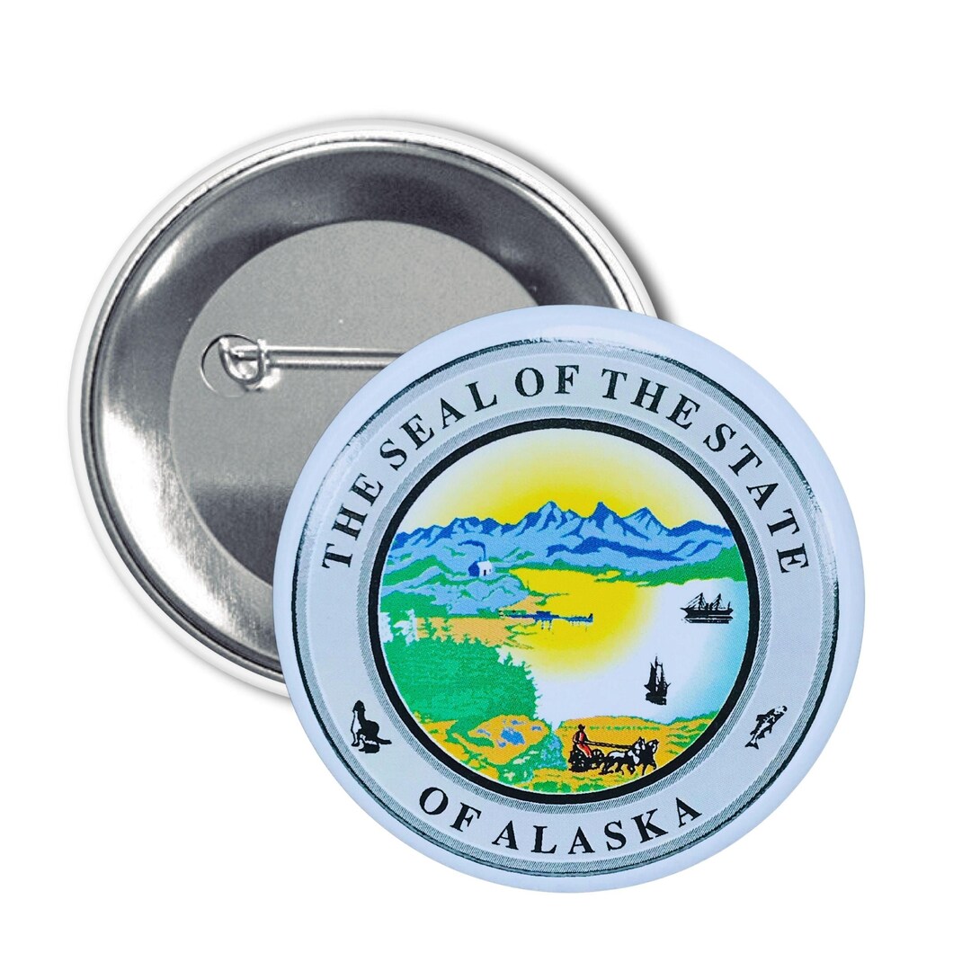 Round Button - State Seal Alaska - USA - Etsy