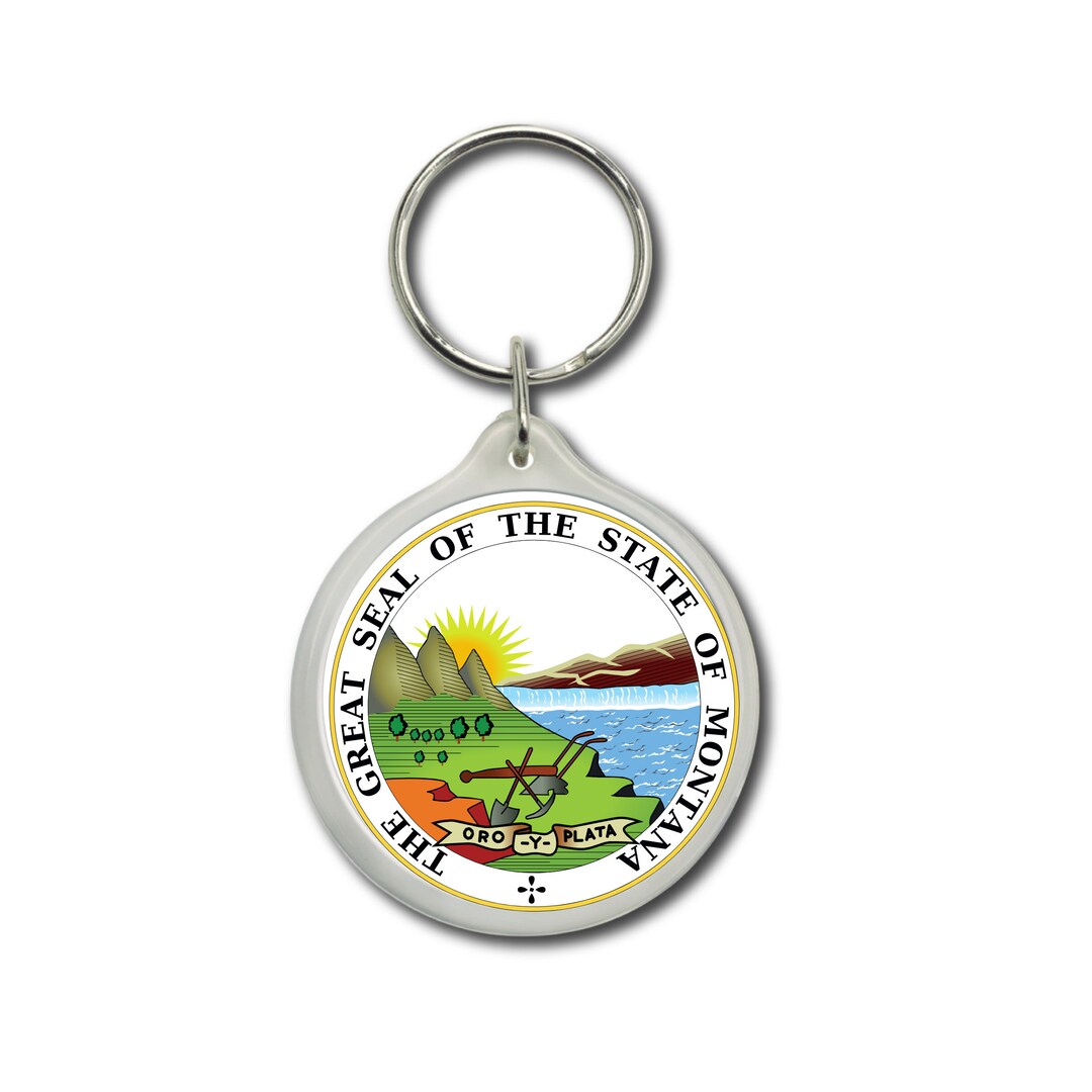Montana Keychain, State Seal, Montana Seal, Seal Emblem Keychain