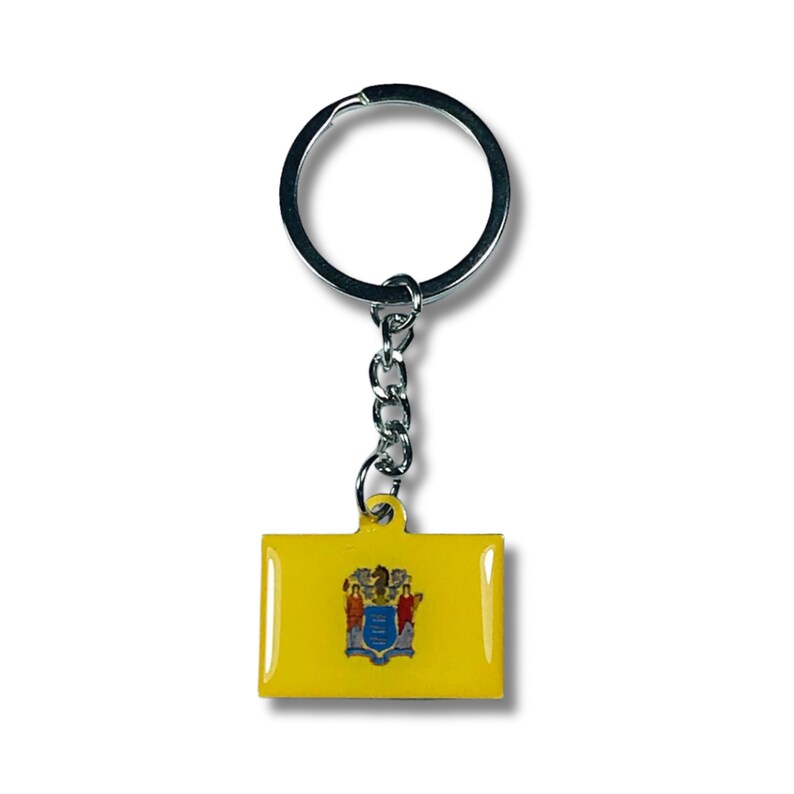 New Jersey Keychain, State Flag, New Jersey Flag, Flag Emblem Keychain