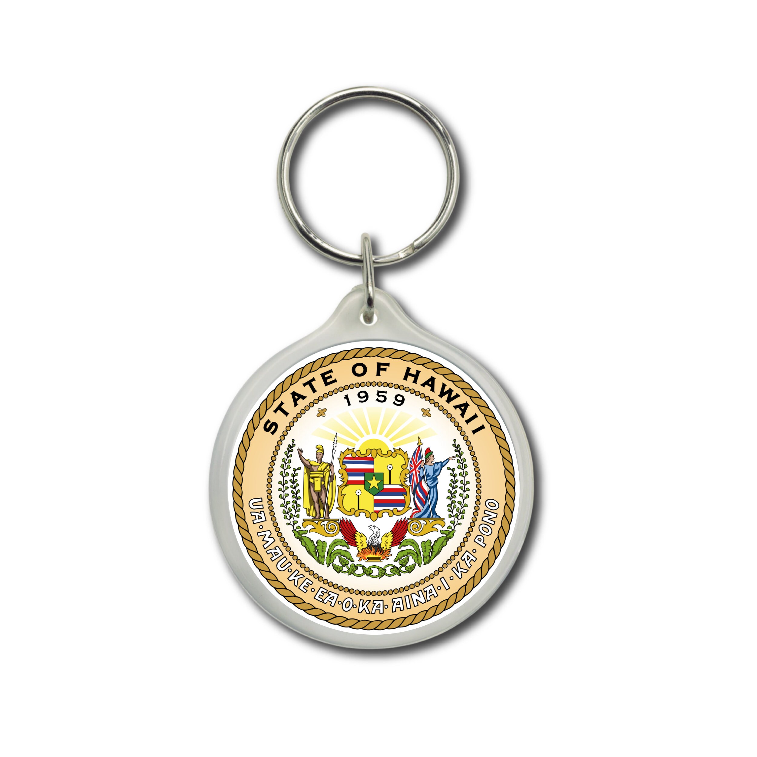 Hawaii Keychain, State Seal, Hawaii Seal, Seal Emblem Keychain, Hawaii