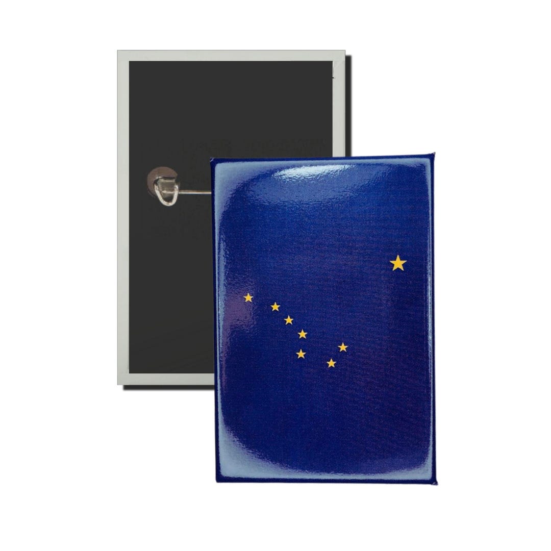 Vertical Button - State Flag Alaska - USA - Etsy