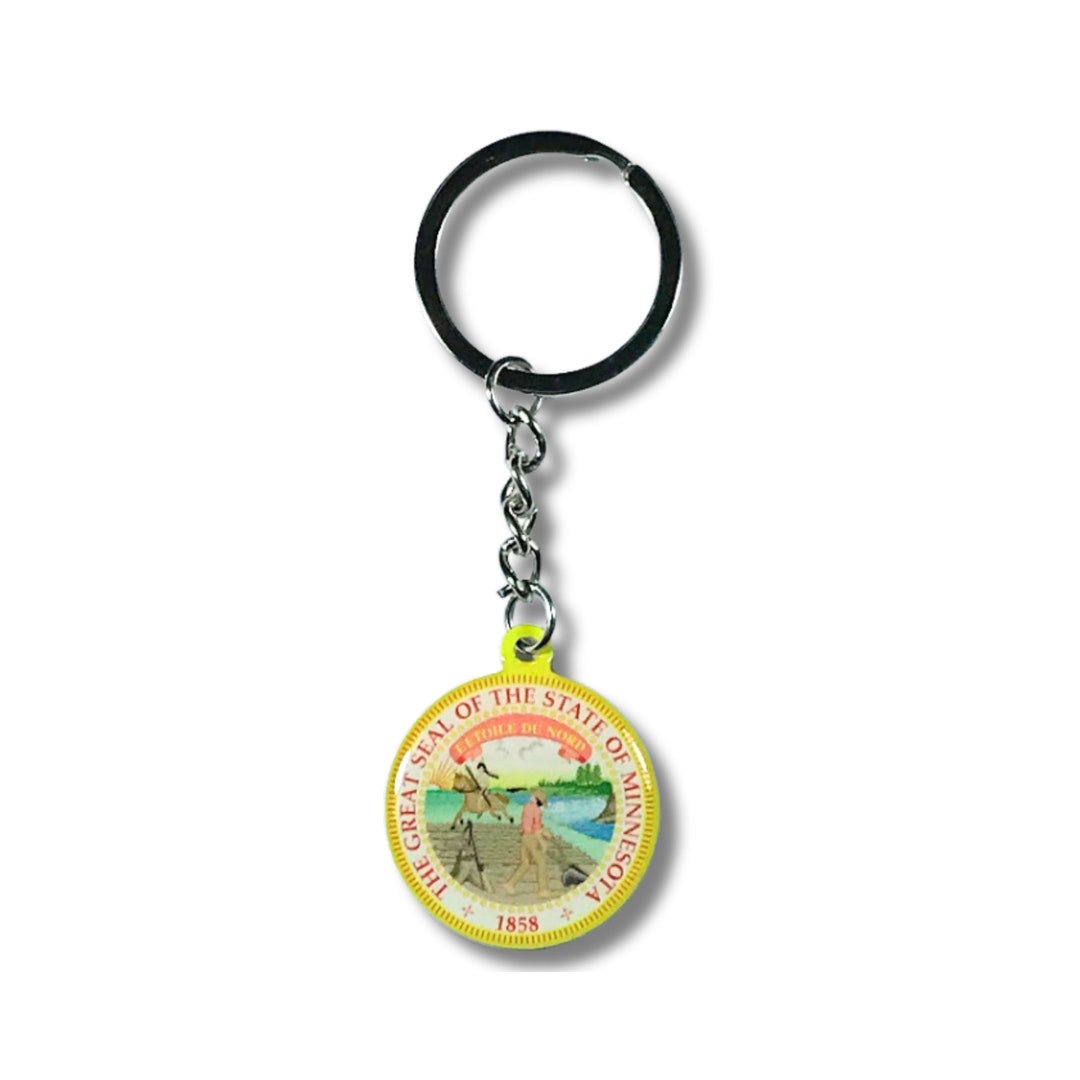 Minnesota Keychain, State Seal Keychain, Worldwide Souvenirs, Patriotic