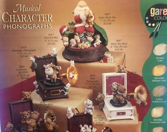 Gare musical character phonograph ceramic painting tech sheet