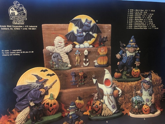 Ancien Moule Céramique Kimple Halloween - Citrouille Avec Fantôme, Fonte
