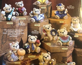 Ceramic painting tech sheet for Gare molds Calendar bears