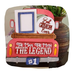 Personalized Fathers Day Photo Frame AddOn The Man, The Myth, The Legend Gift for Dad Interchangeable Truck Fence Camper