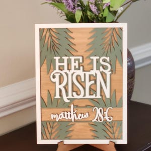 Easter Religious Sign Resurrection Sign He is Risen Sign Easter Home Décor Resurrection Home Décor He is Risen Easter Sign