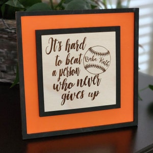 Signo de béisbol Cita de Babe Ruth Inserto intercambiable Cita de béisbol