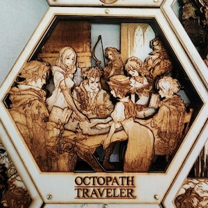 The Eight Travellers | 3D Wooden Artwork PlaqueArts | Unforgettable Gifts