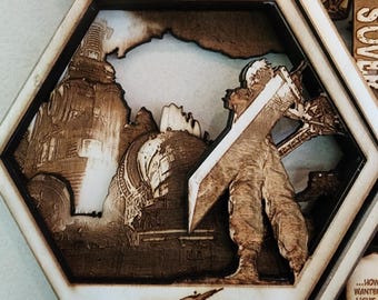 FF7 | 3D Wooden Artwork PlaqueArts | Unforgettable Gifts