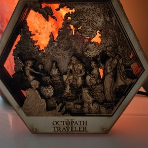 Octopath Traveller 2 3D Wooden Artwork PlaqueArts Unforgettable gift for gamers image 5