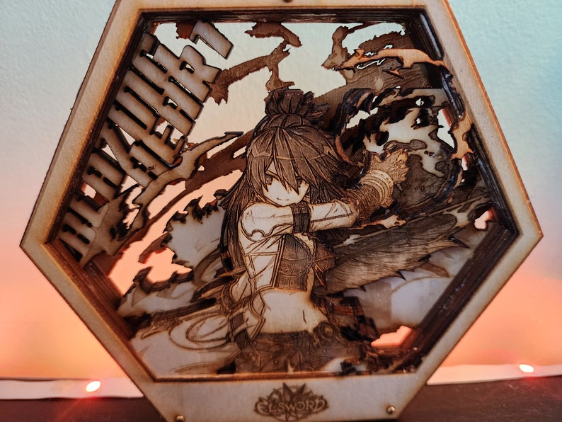 Elsword PREVIOUSLY DONE Commission 3D Wooden Artwork PlaqueArts Unforgettable gift for gamers image 4