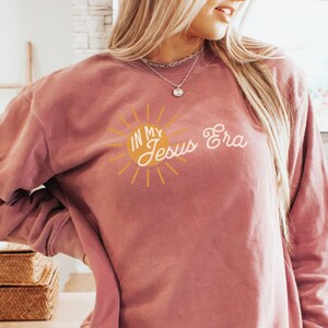 Boho Christian Comfort Colors crewneck sweatshirt, Bible verse vintage worship shirt, Christian Jesus gifts, Faith based trendy shirt
