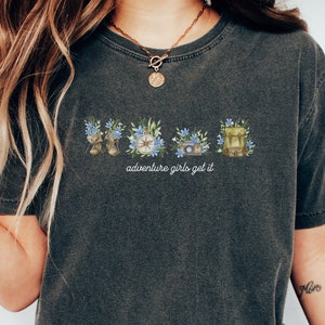 Adventure Granola Girl Aesthetic Wild and Free Comfort Colors Shirt, Wildflower Granola Girl Clothing, Nature Lover Boho Indie Camp