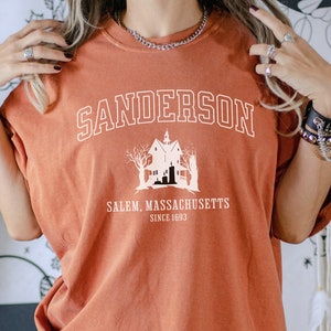 Sanderson Salem Halloween Comfort Colors Shirt, Retro Vintage Halloween Shirt, Salem Massachusetts Haunted House Movie Graphic Tee