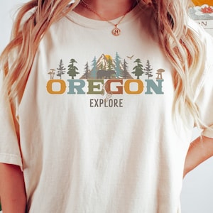 Oregon Granola Girl Aesthetic, Mountain Comfort Colors Shirt, Hiking shirt, Wildflower Granola Girl Clothing, PNW Explore Camping Shirt