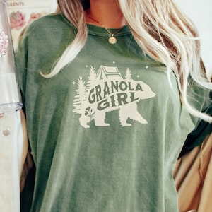 Granola Girl Aesthetic Wild and Free Comfort Colors Shirt, Comfort Colors Granola Girl Clothing, Nature Lover Boho Indie Camping Shirt