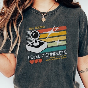 2nd Wedding Anniversary Gifts for Husband Wife, Personalized Comfort Colors Retro Video Game Shirt, 2 year Anniversary Gift for Gamer