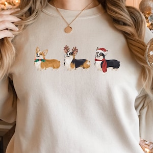 Corgi Christmas Sweatshirt, cute corgi dog shirt, corgi dog mom shirt, corgi mom sweatshirt, corgi dog gifts, coffee christmas shirt