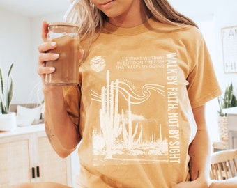Boho Christian Comfort Colors crewneck Shirt, Bible verse worship shirt, christian Jesus is king gifts, Faith over fear based worship shirt