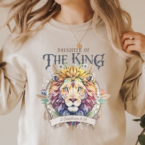 Daughter of the King Boho Jesus Sweatshirt, Boho Christian Shirt, Faith based sweatshirt, trendy christian sweatshirt, homeschool mom gift