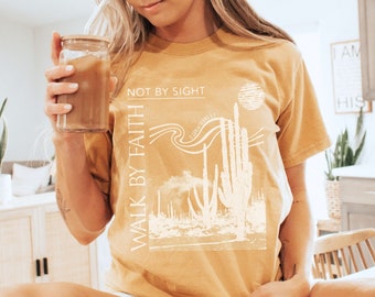 Boho Christian Comfort Colors crewneck Shirt, Bible verse worship shirt, christian Jesus is king gifts, Faith over fear based shirt