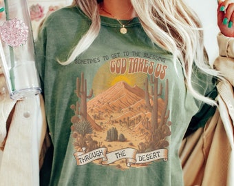 Boho Christian Shirts, Retro Comfort Colors crewneck, Bible verse vintage worship shirt, Christian Jesus gifts, Faith based trendy shirt