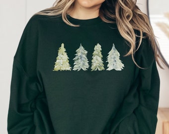 Pine Tree Sweatshirt, Evergreen Trees, Travel Sweatshirt, Gift for Nature Lover, Camping Hiking Shirt, Nature Crewneck Sweatshirt for women