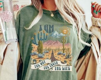 Boho Faithful Christian Comfort Colors crewneck Shirts, Bible verse worship shirt, christian Jesus is king gifts, Faith based worship shirt