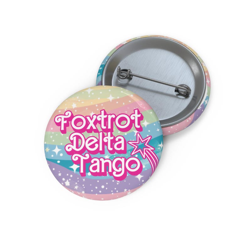 Foxtrot Delta Tango Subtle FDT Anti Trump Feminist Button, Protest F*ck Trump Pin, Democrat Womens Rights, Political Protest Button image 4