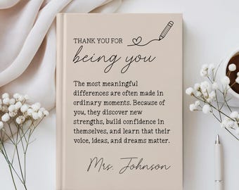 Custom Teacher Appreciation Journal, Personalized School Counselor Gift, SLP Thank You Gifts, Principal Notebook, Teacher Retirement Gift