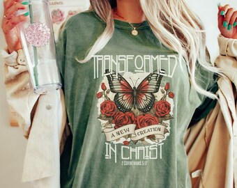 Boho Christian Comfort Colors crewneck Shirt, Bible verse worship shirt, christian Jesus is king gifts, Faith over fear based worship shirt