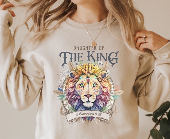 Daughter of the King Boho Jesus Sweatshirt, Boho Christian Shirt, Faith based sweatshirt, trendy christian sweatshirt, homeschool mom gift