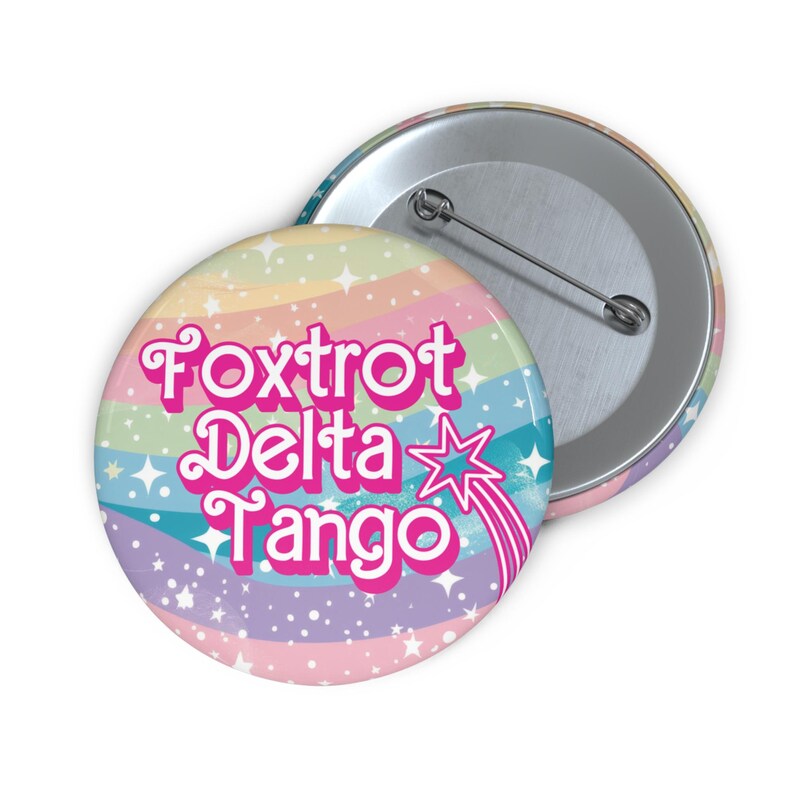 Foxtrot Delta Tango Subtle FDT Anti Trump Feminist Button, Protest F*ck Trump Pin, Democrat Womens Rights, Political Protest Button image 5