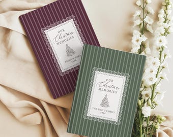 Christmas Memory Book, Personalized Family Christmas Keepsake, Custom Holiday Memories Journal, Couples Family Tradition Gift