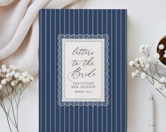 Custom Letters to the Bride Notebook, Lace Engagement Gift for Future Bride, Personalized Wedding Planner, Bridal Shower Gift Future Mrs