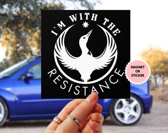 With the Resistance MN Loon Car Magnet or Bumper Sticker, Ice Out of MN Protest Sticker, Human Rights Magnet, Anti Trump Liberal Sticker