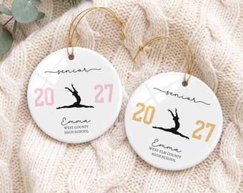Custom Gymnastics Senior 2027 Ornament, Personalized Graduation Gift for Senior Girls Night, High School Senior Gift, Senior Year Keepsake