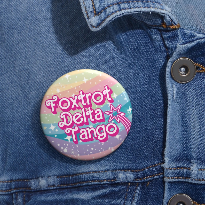 Foxtrot Delta Tango Subtle FDT Anti Trump Feminist Button, Protest F*ck Trump Pin, Democrat Womens Rights, Political Protest Button 2.25"