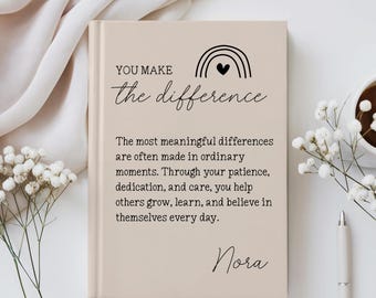 Custom Difference Maker Journal, Gift for Boss or Leadership, Corporate Thank You Gifts, Principal Notebook, Teacher Appreciation Gift