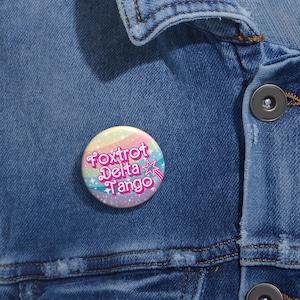 Foxtrot Delta Tango Subtle FDT Anti Trump Feminist Button, Protest F*ck Trump Pin, Democrat Womens Rights, Political Protest Button 1.25"