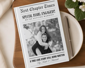 Personalized Wedding Planning Journal, Newspaper Engagement Gift for Her, Custom Name Bride to Be Bridal Shower Gift, Future Mrs