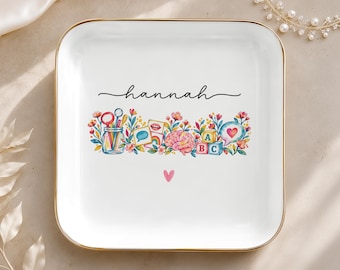 Personalized Speech Therapist Jewelry Dish, SLP Graduation Gift, Speech Pathologist Keepsake, Therapist Appreciation Gift for Her, Custom