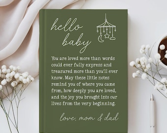 Custom Letters to Baby Memory Keepsake, Hello Baby Pregnancy Book for New Mom, Customizable Baby Shower Book