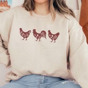 Farmcore Chicken Sweatshirt Mother Hen Farm Life Shirt Farm - Etsy