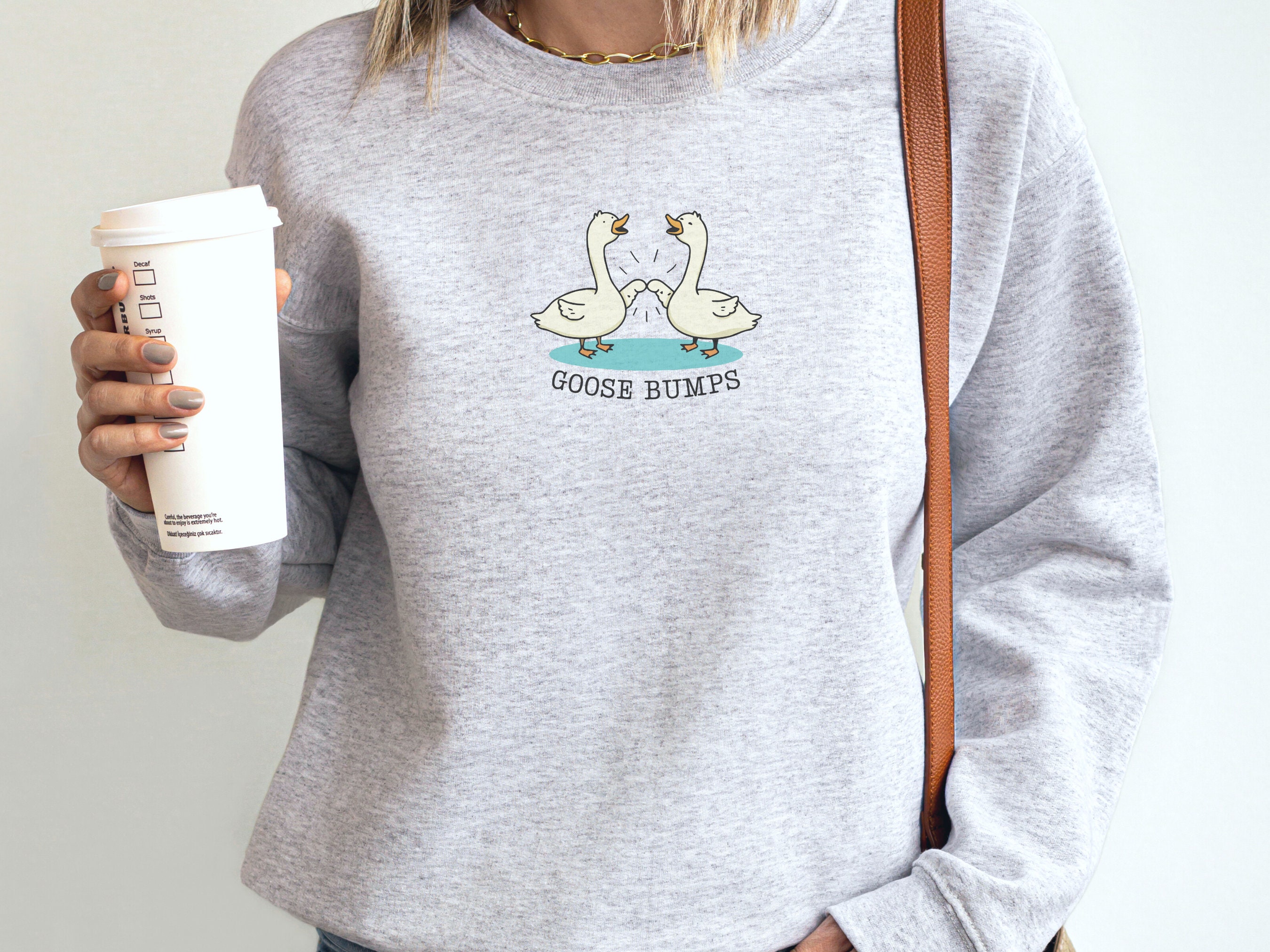 Funny Silly Goose Bumps Pun Sweatshirt, Fist Bump Goose Farmcore Shirt ...