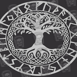 Yggdrasil PNG, Digital, Tumbler Wrap, Good luck symbols, Viking