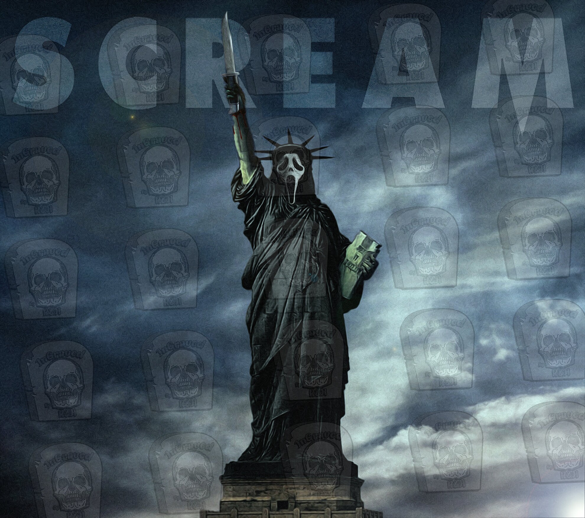 Ghostface Scream Statue of Liberty NYC PNG Digital File Etsy