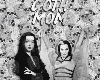 Mãe gótica Morticia Addams e Lily Munster Tumbler PNG Baixar Arquivo