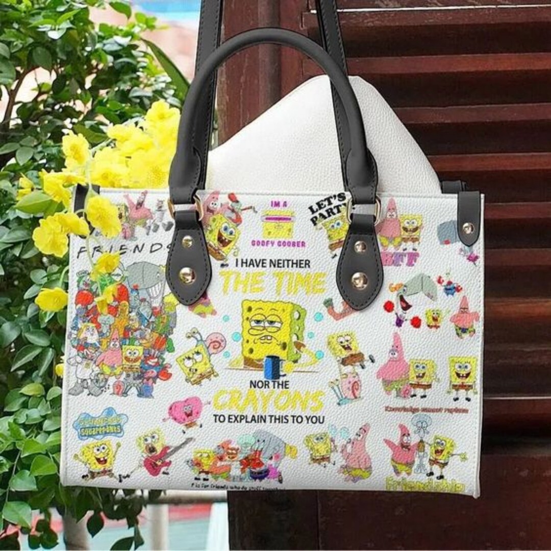 Spongebob Women Leather Hand Bag cartoon Leather Handbag Etsy